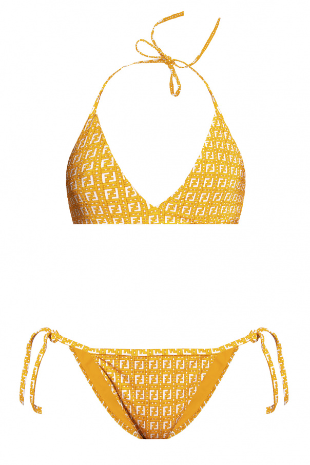 Two piece swimsuit Fendi fendi satin finish stripe detail